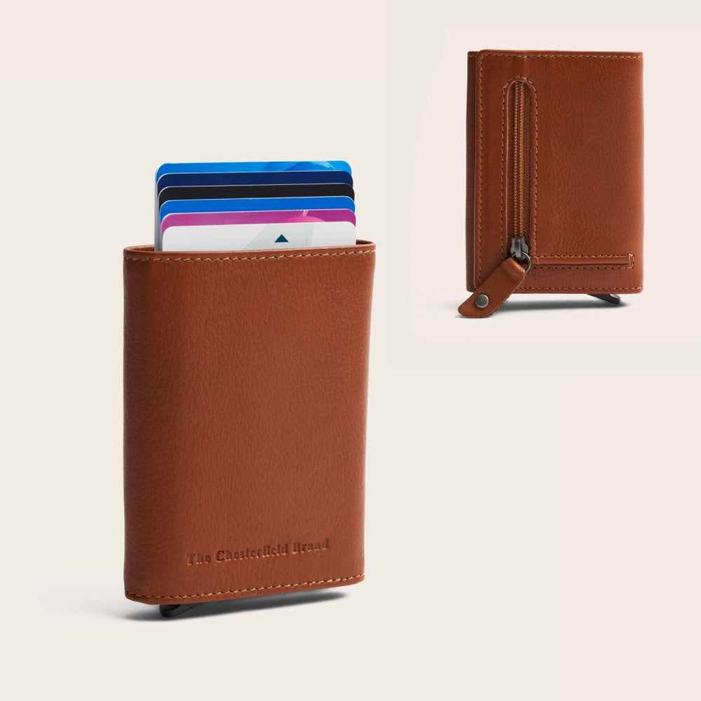 Leder Kartenetui Cognac Junia