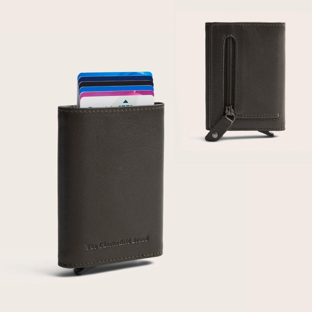Leather Card Holder Clay Grey Junia