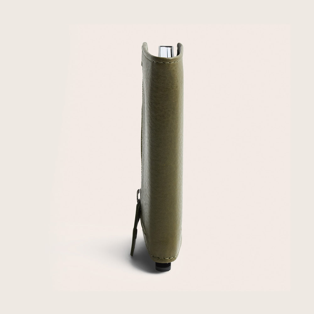 Leather Card Holder Olive Green Taliah