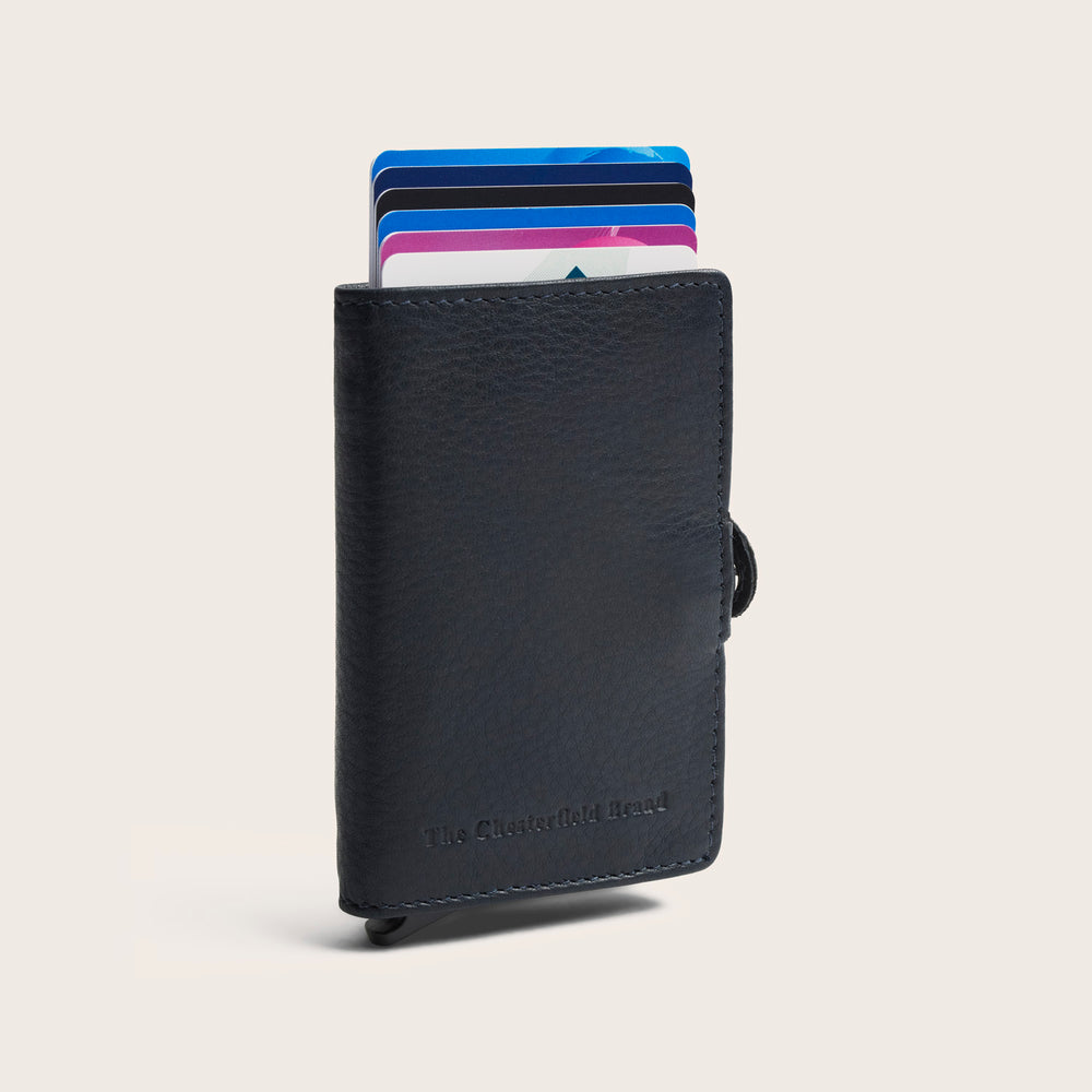 Leather Card Holder Navy Taliah