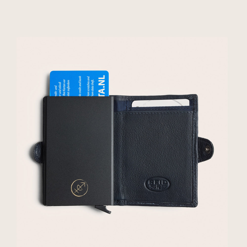 Leather Card Holder Navy Taliah