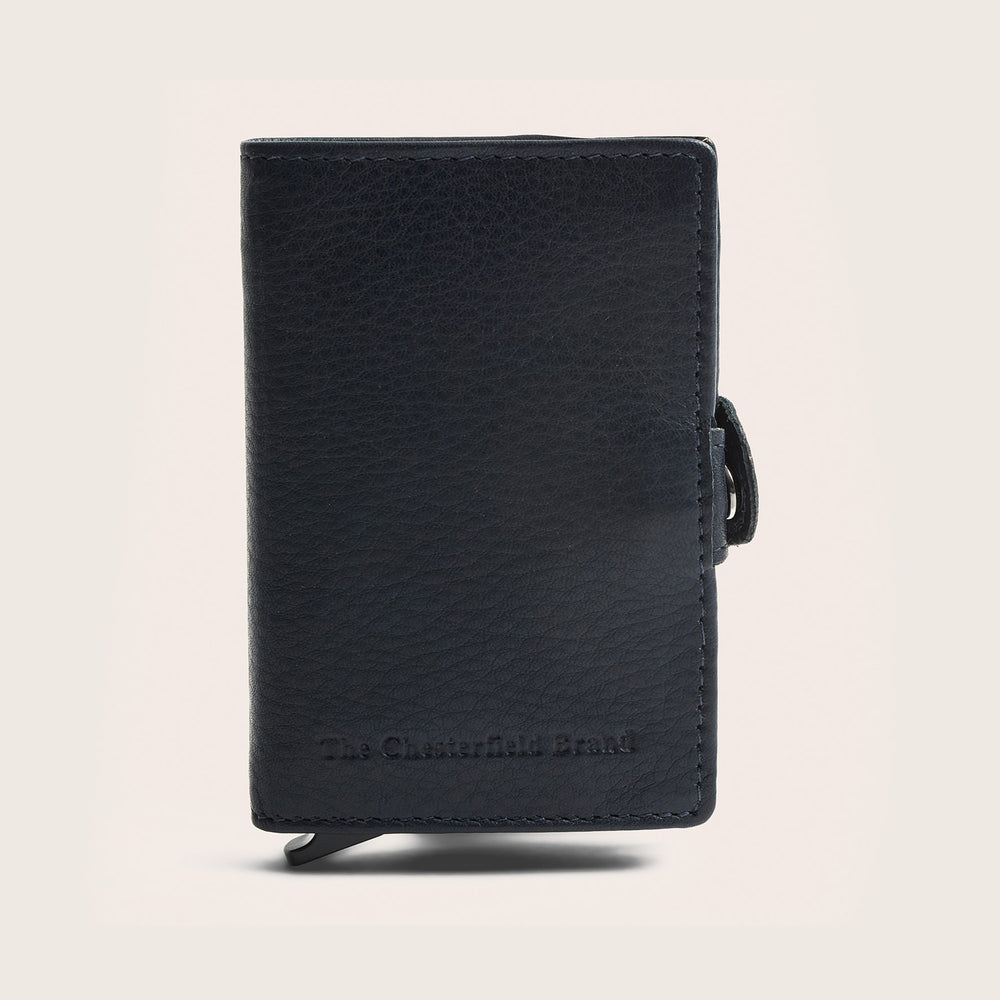 Leather Card Holder Navy Taliah