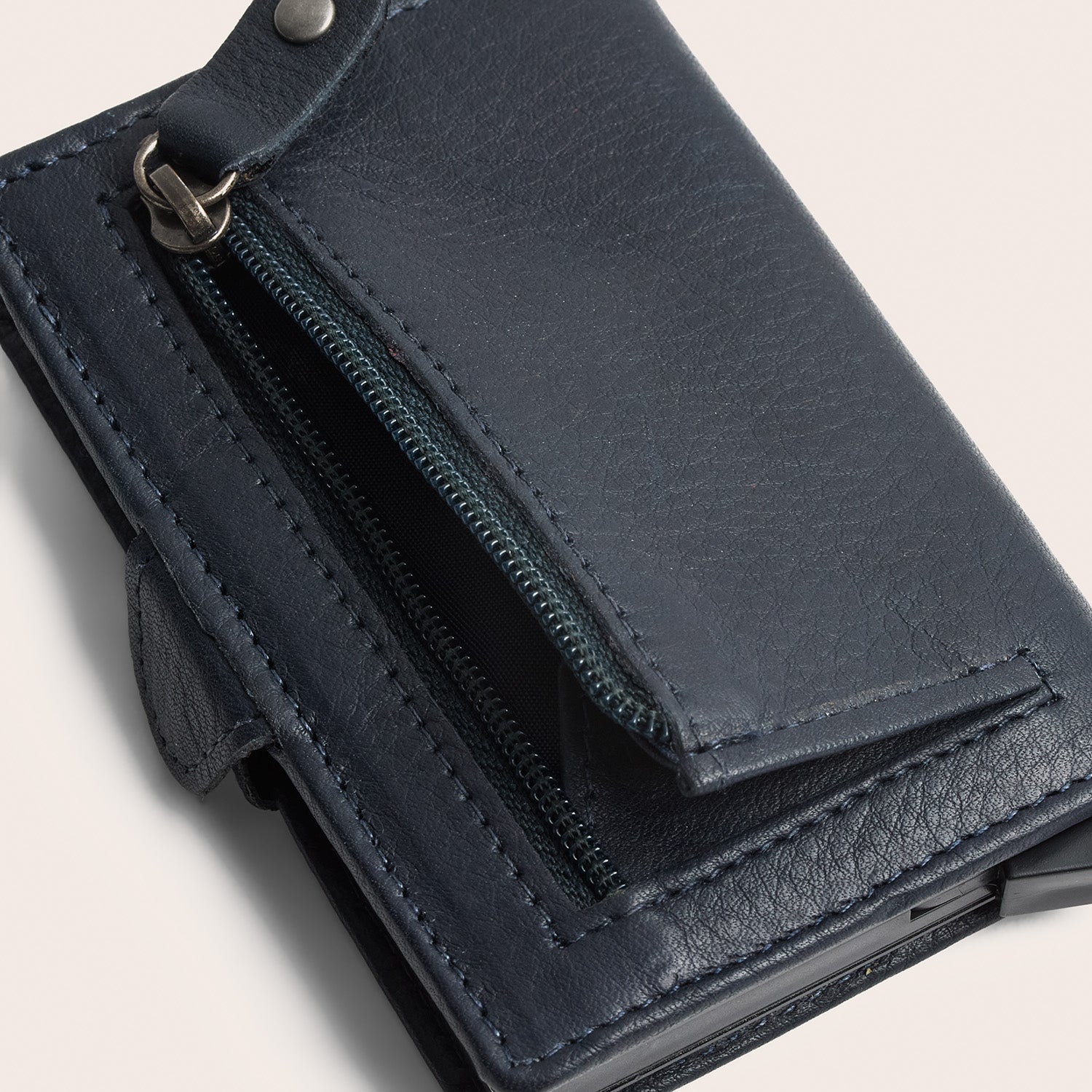 Leder Kartenetui Navy Taliah