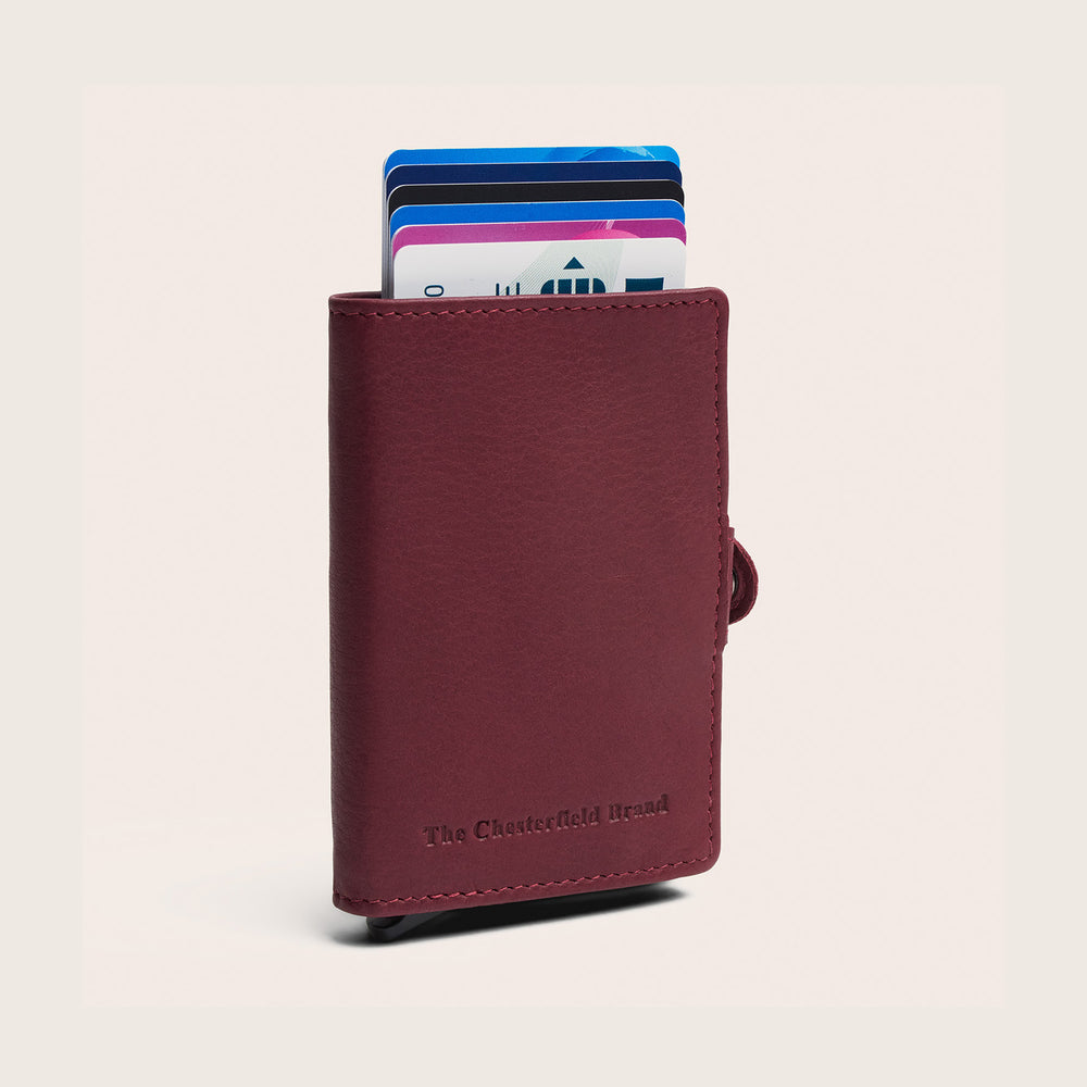 Leather Card Holder Berry Taliah