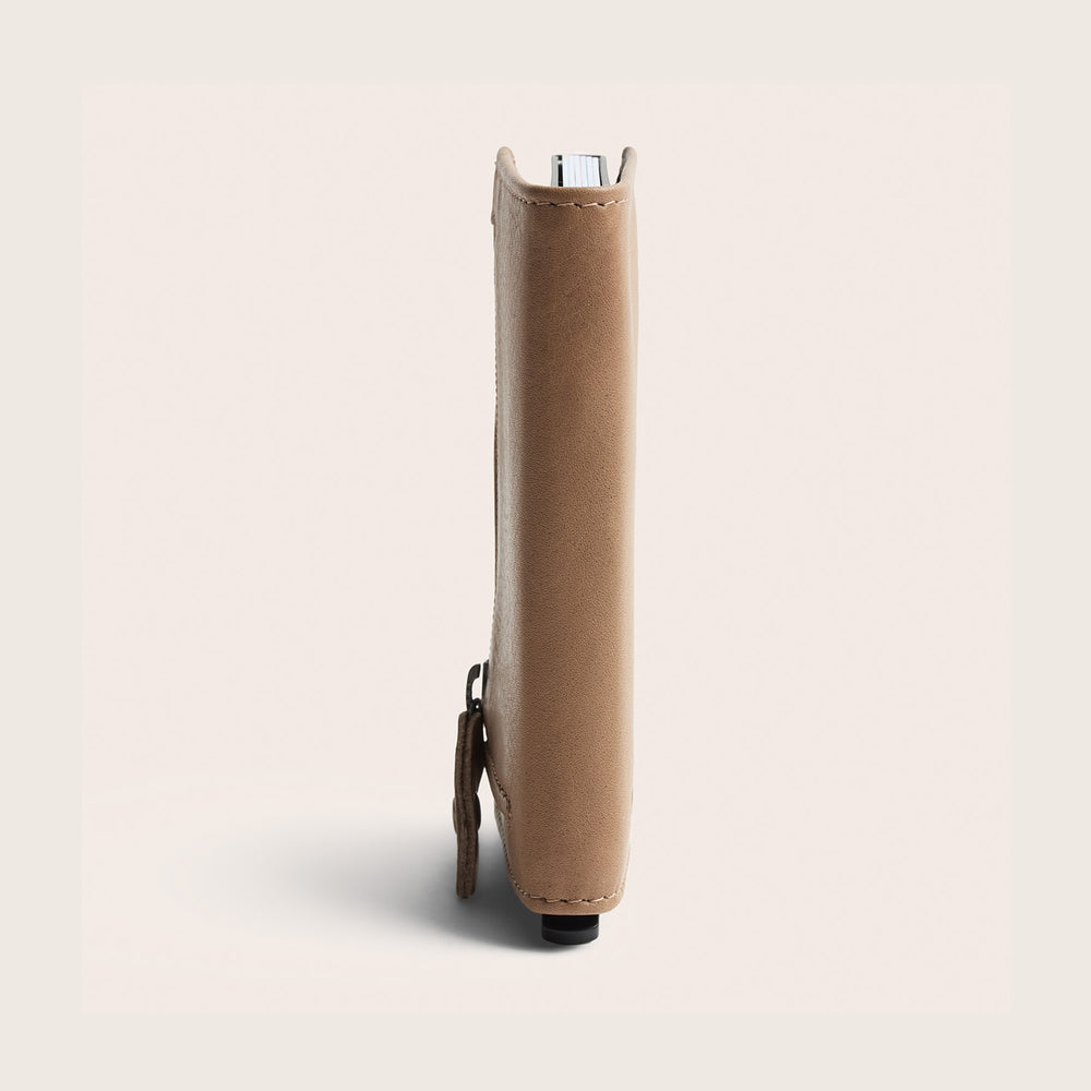 Leather Card Holder Taupe Taliah