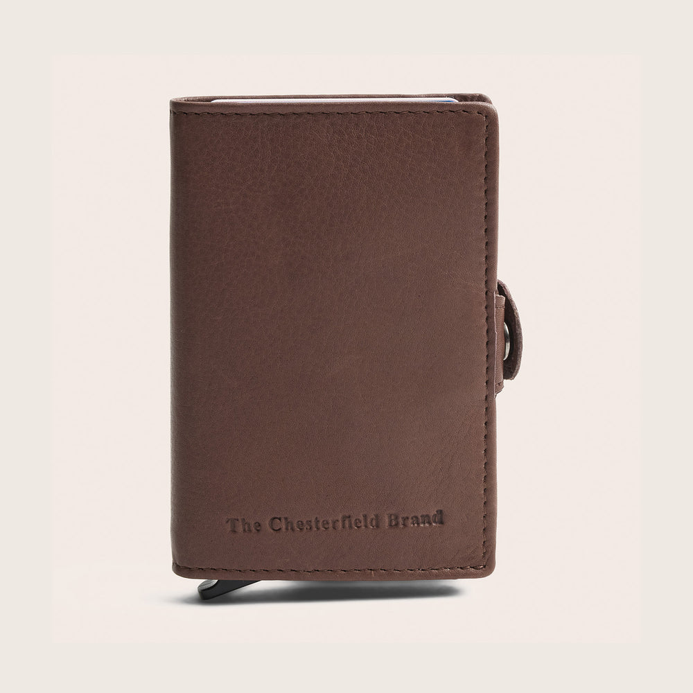 Leather Card Holder Dark Taupe Taliah