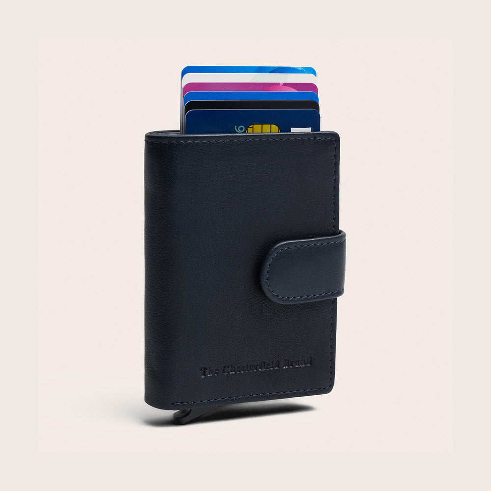 Leather Card Holder Navy Althea