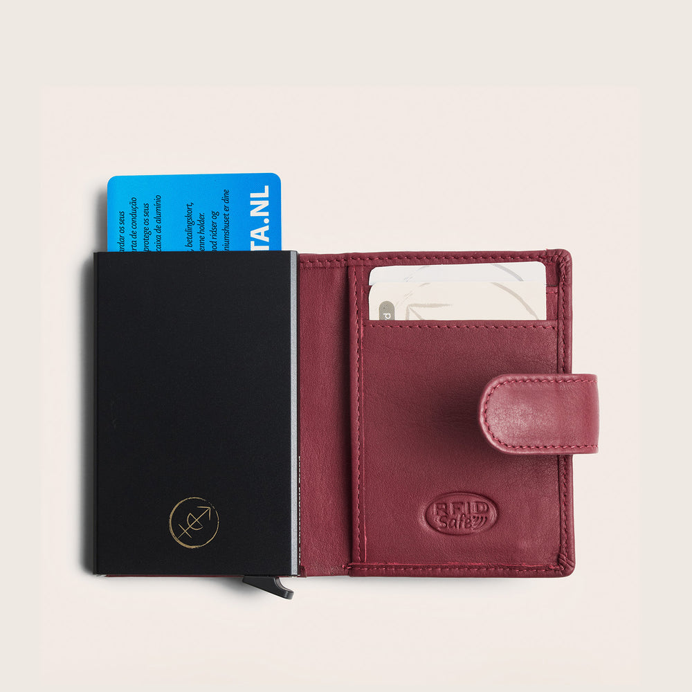 Leather Card Holder Berry Althea