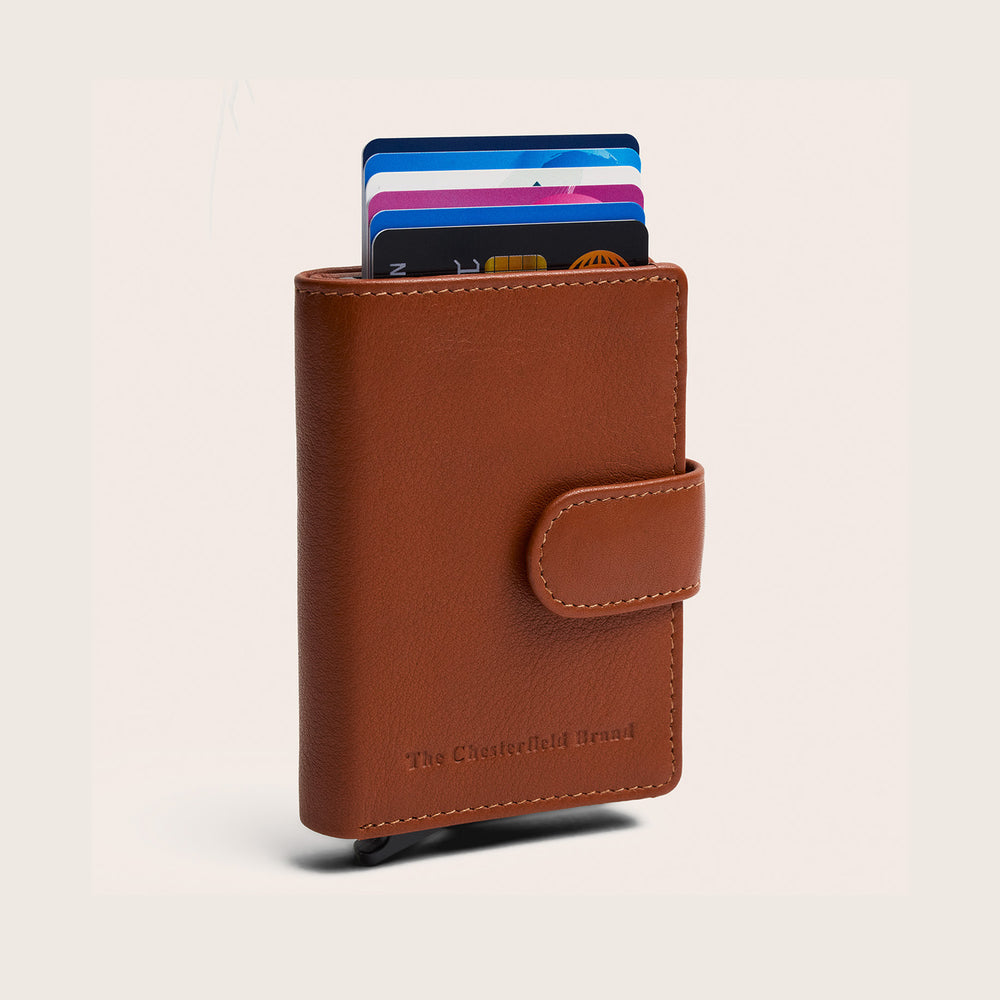 Leather Card Holder Cognac Althea
