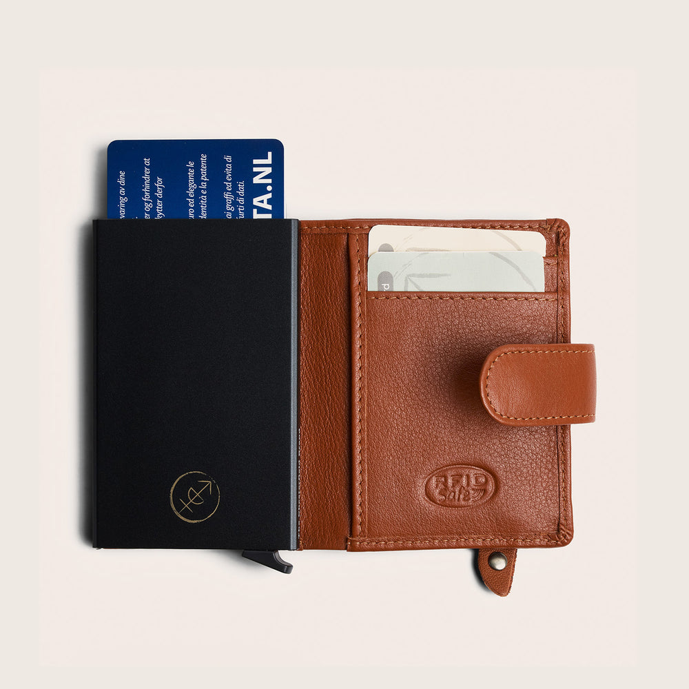 Leather Card Holder Cognac Althea