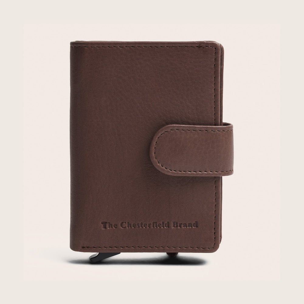 Leather Card Holder Dark Taupe Althea