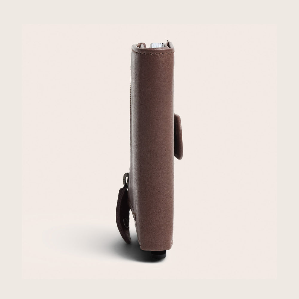 Leather Card Holder Dark Taupe Althea