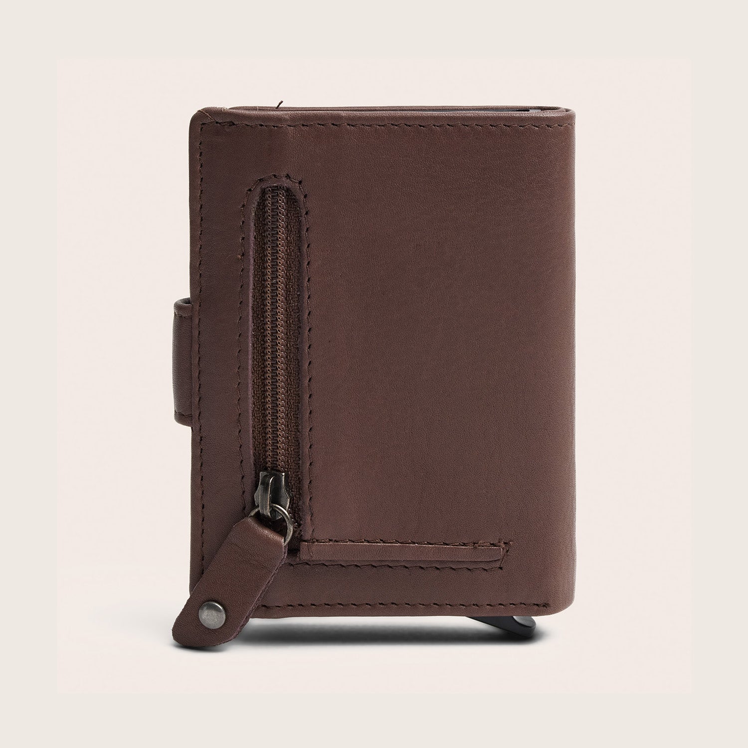 Leder Kartenetui Dunkles Taupe Althea