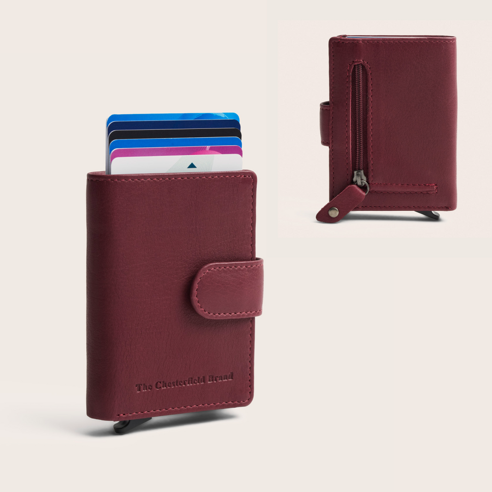 Leather Card Holder Berry Althea