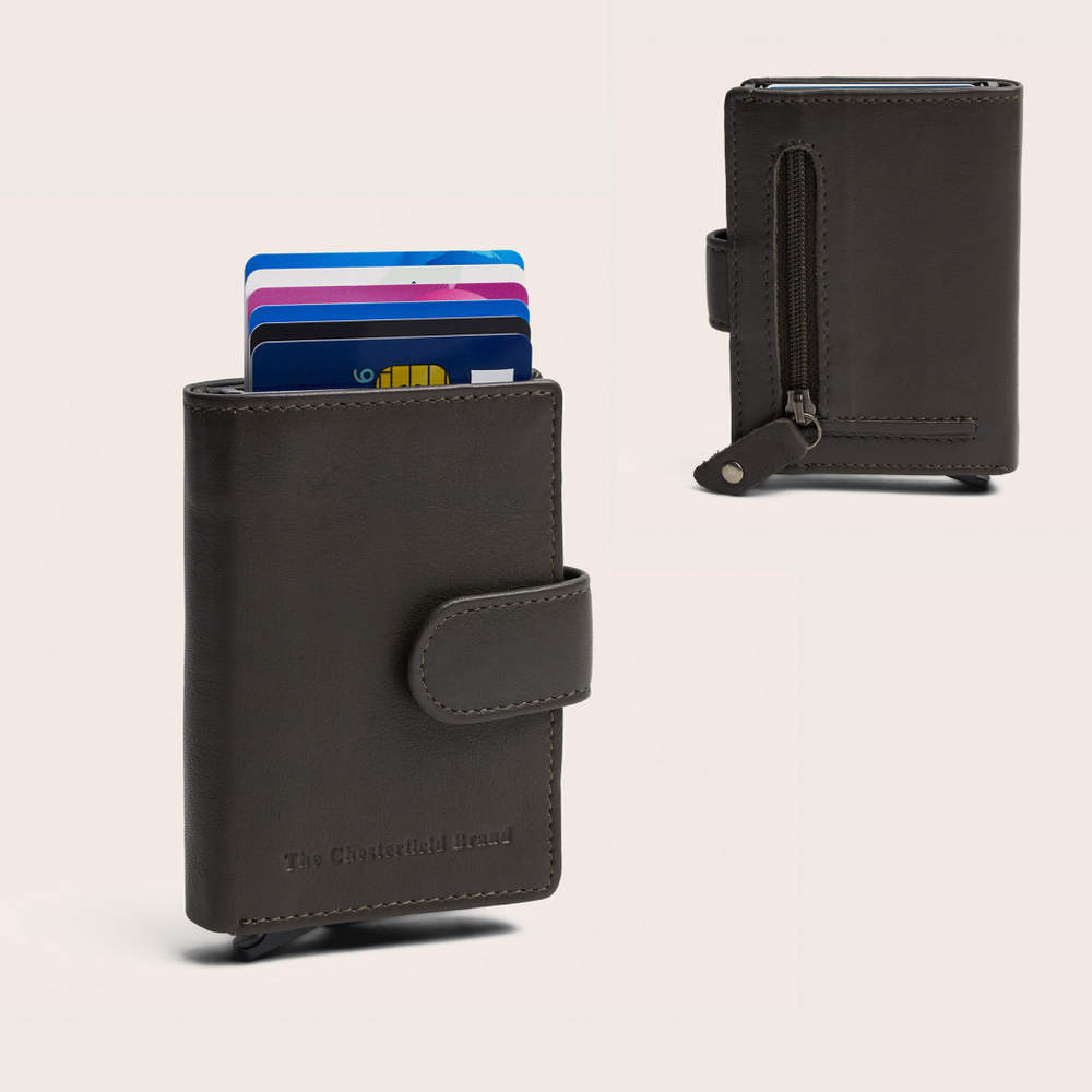 Leather Card Holder Clay Grey Althea