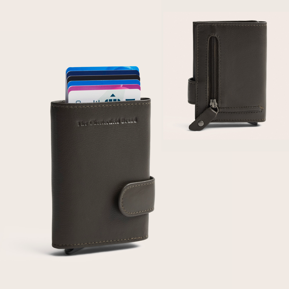 Leather Card Holder Clay Grey Somers
