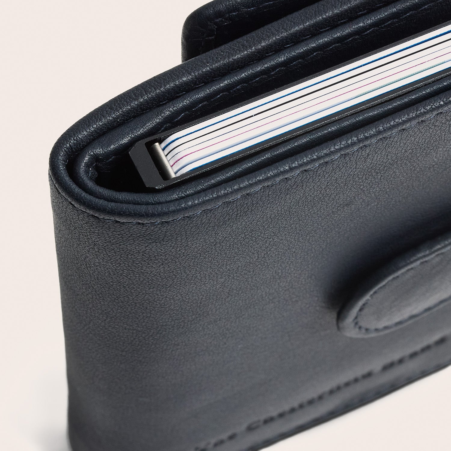 Leder Kartenetui Navy Hollis