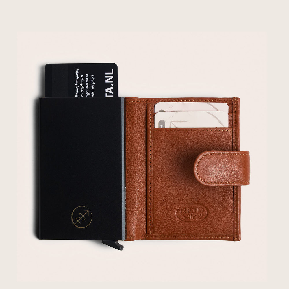Leder Kartenetui Cognac Hollis