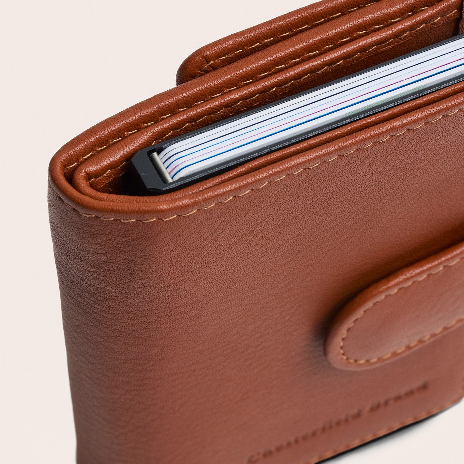 Leren Pasjeshouder Cognac Hollis