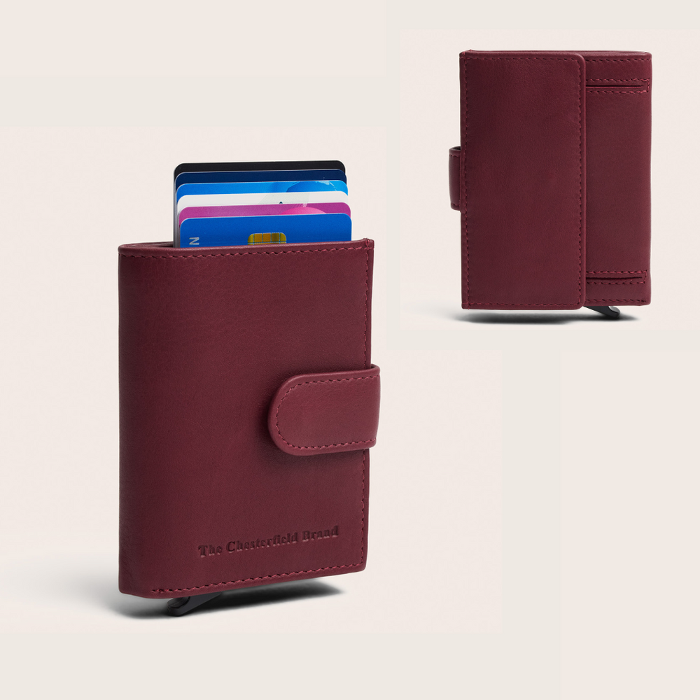Leather Card Holder Berry Hollis