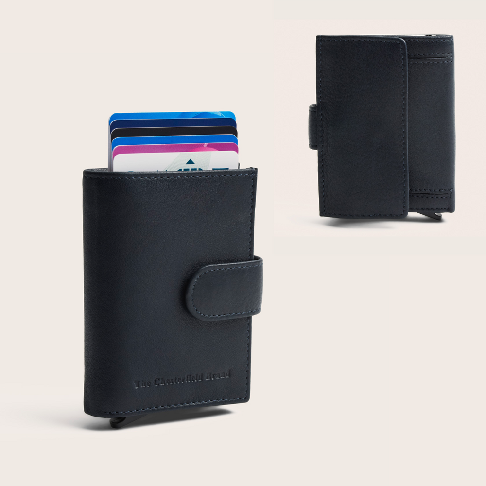 Leder Kartenetui Navy Hollis