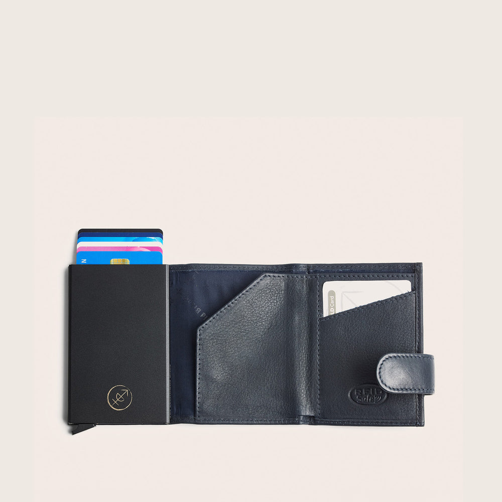 Leder Kartenetui Navy Bennett