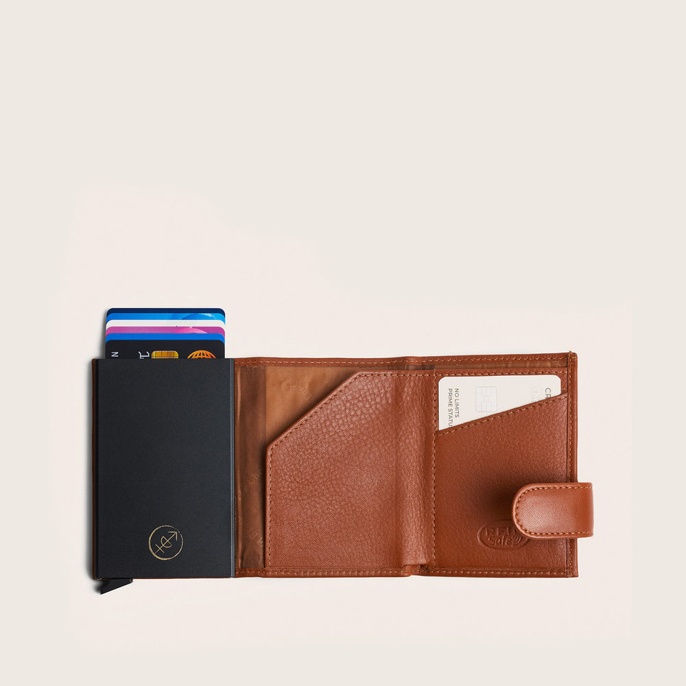 Porte-cartes en Cuir Cognac Bennett