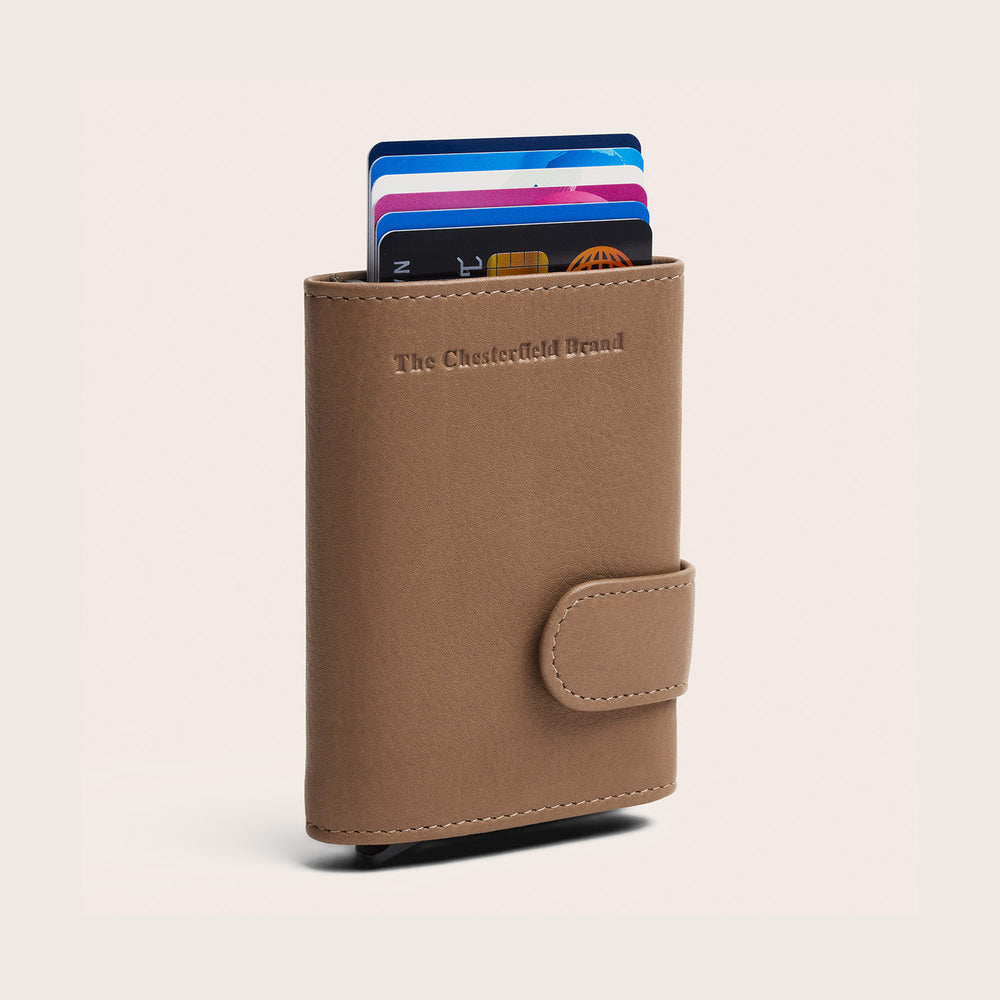 Porte-cartes en Cuir Taupe Bennett