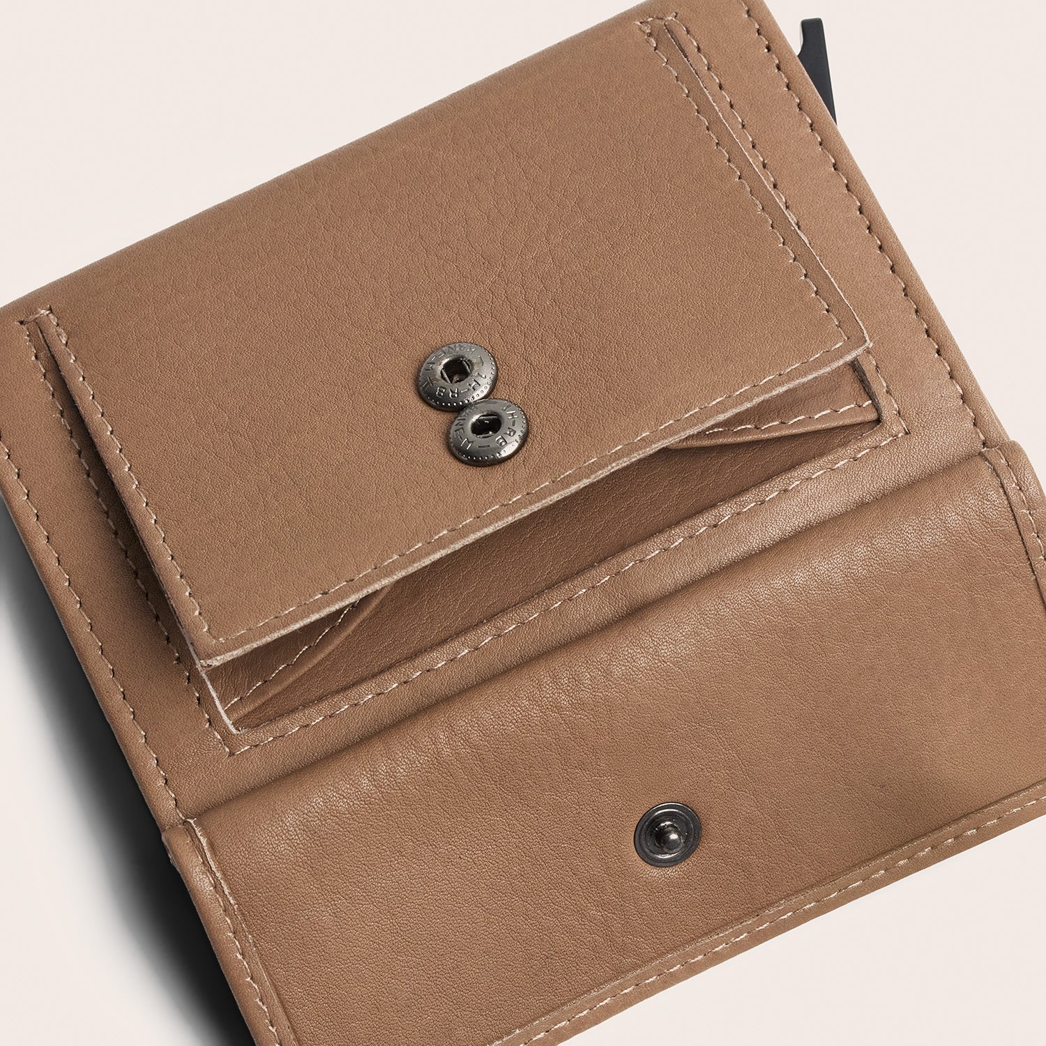 Leder Kartenetui Taupe Bennett