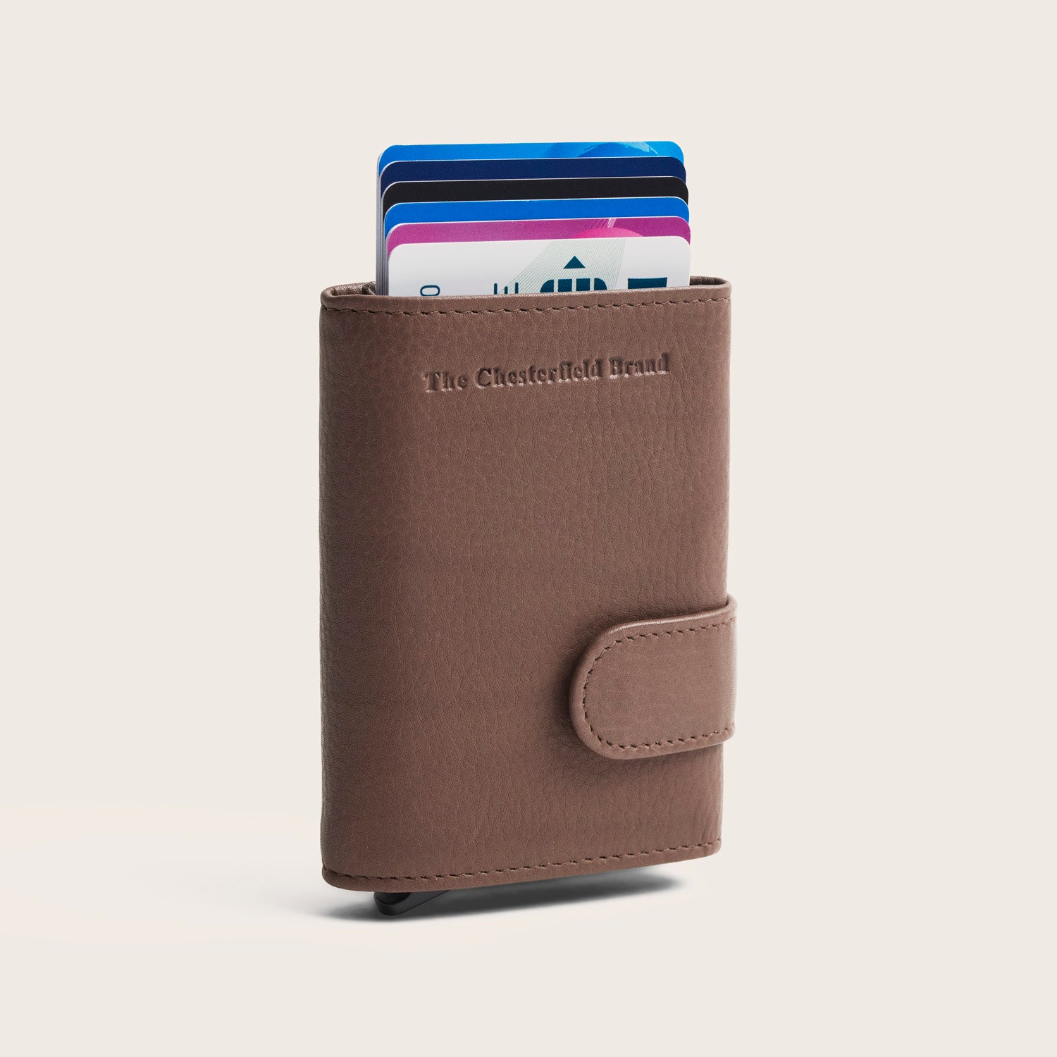 Leder Kartenetui Dunkles Taupe Bennett