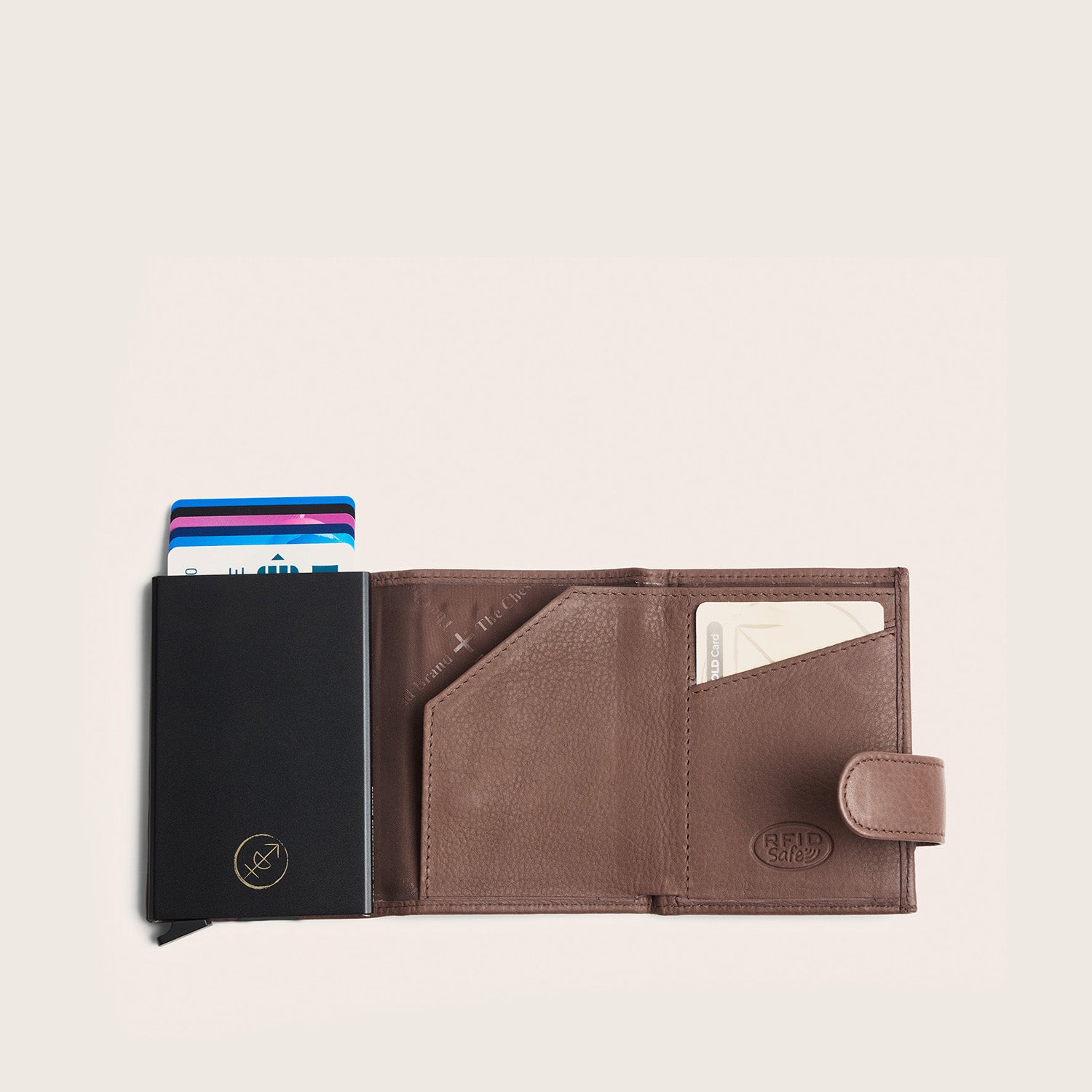 Leder Kartenetui Dunkles Taupe Bennett