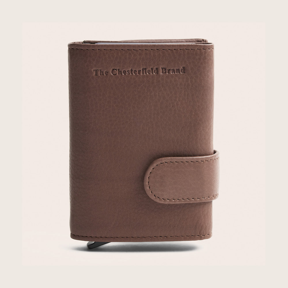 Porte-cartes en Cuir Taupe Foncé Bennett