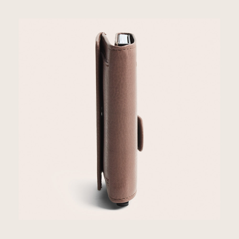 Porte-cartes en Cuir Taupe Foncé Bennett