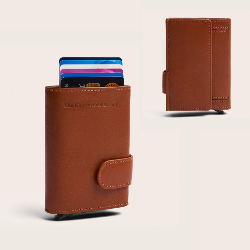 Leather Card Holder Cognac Bennett