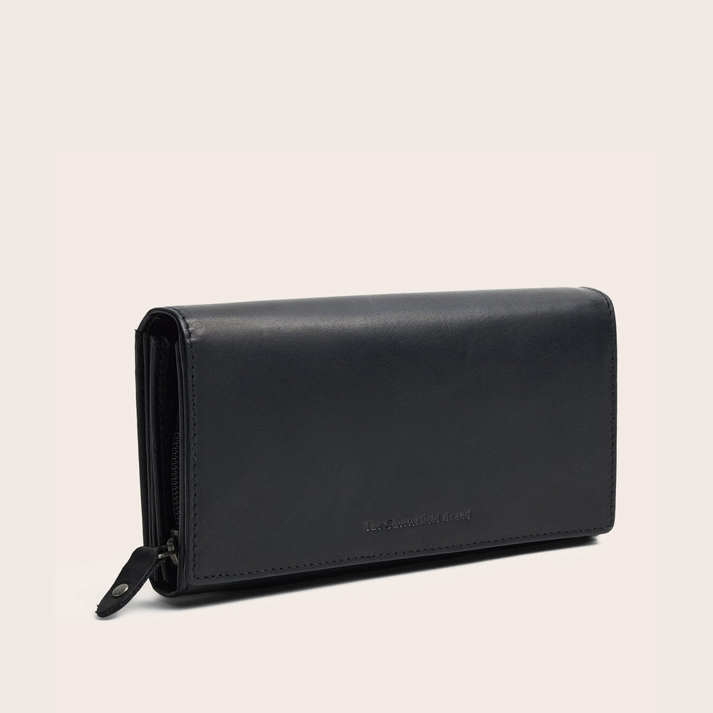 Portefeuille en Cuir Noir Sella