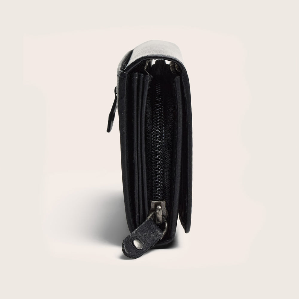 Portefeuille en Cuir Noir Sella