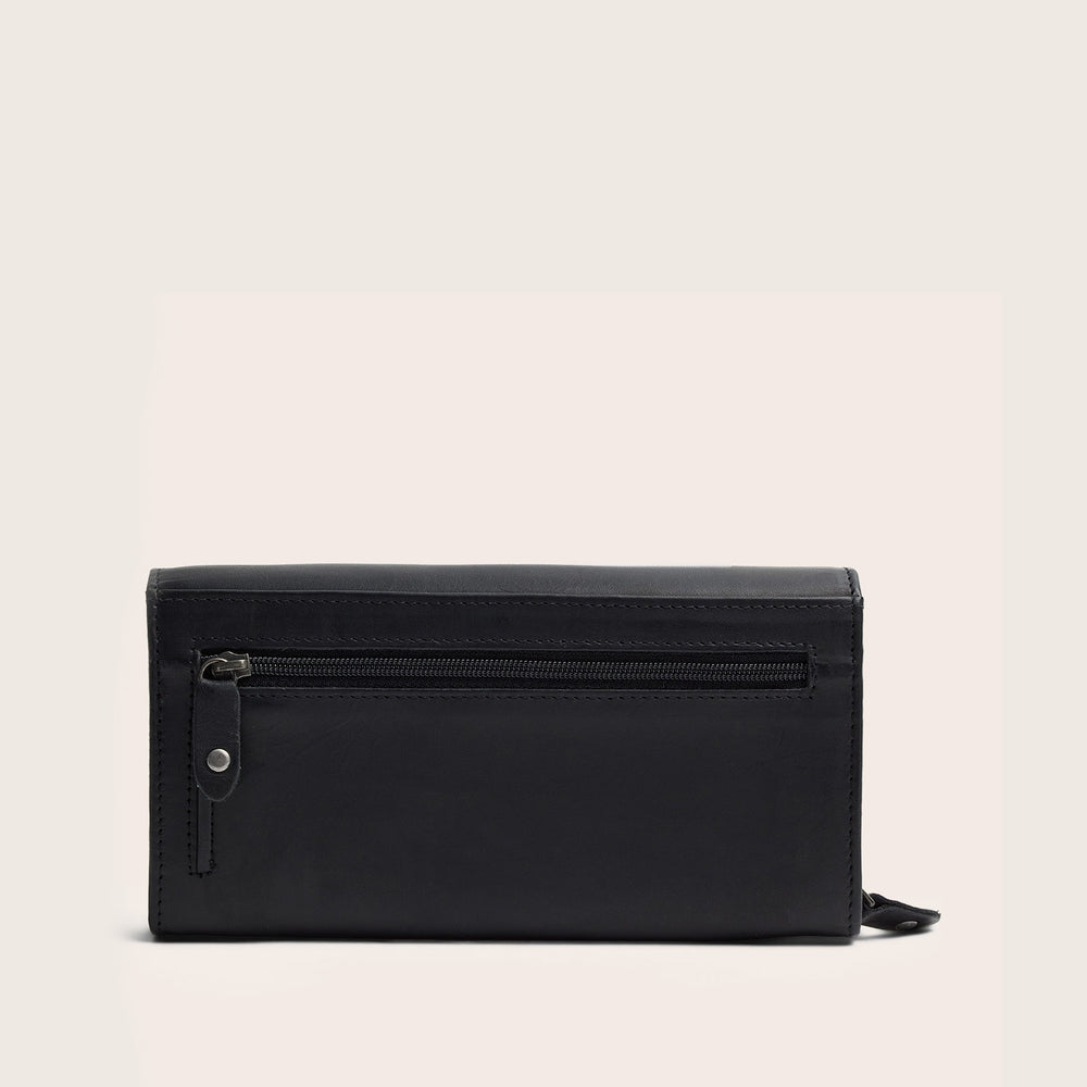 Portefeuille en Cuir Noir Sella
