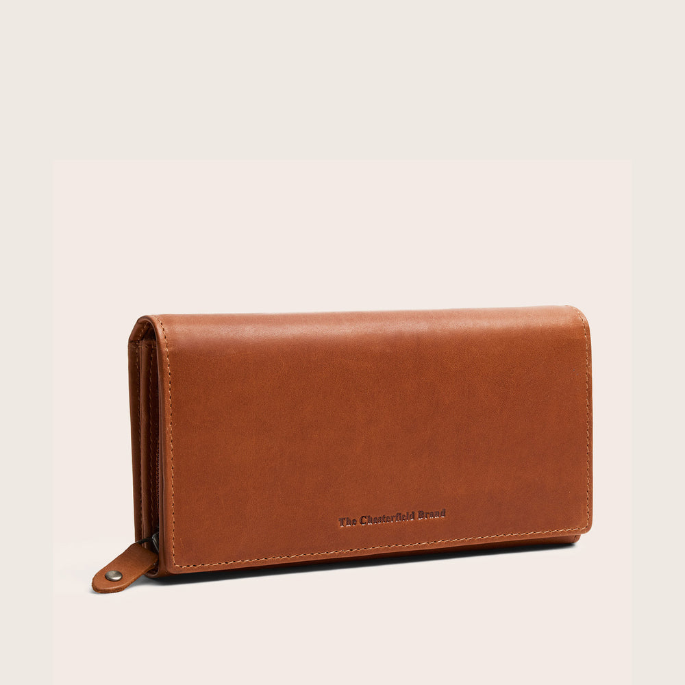 Portefeuille en Cuir Cognac Sella