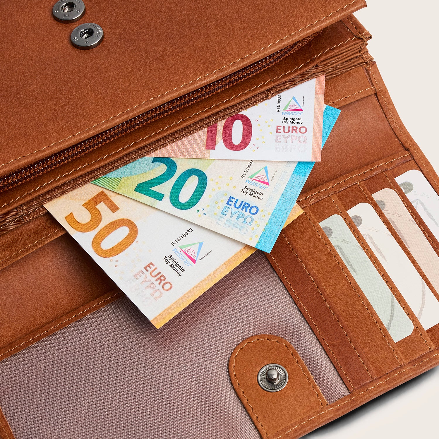 Leder Geldbörse Cognac Sella