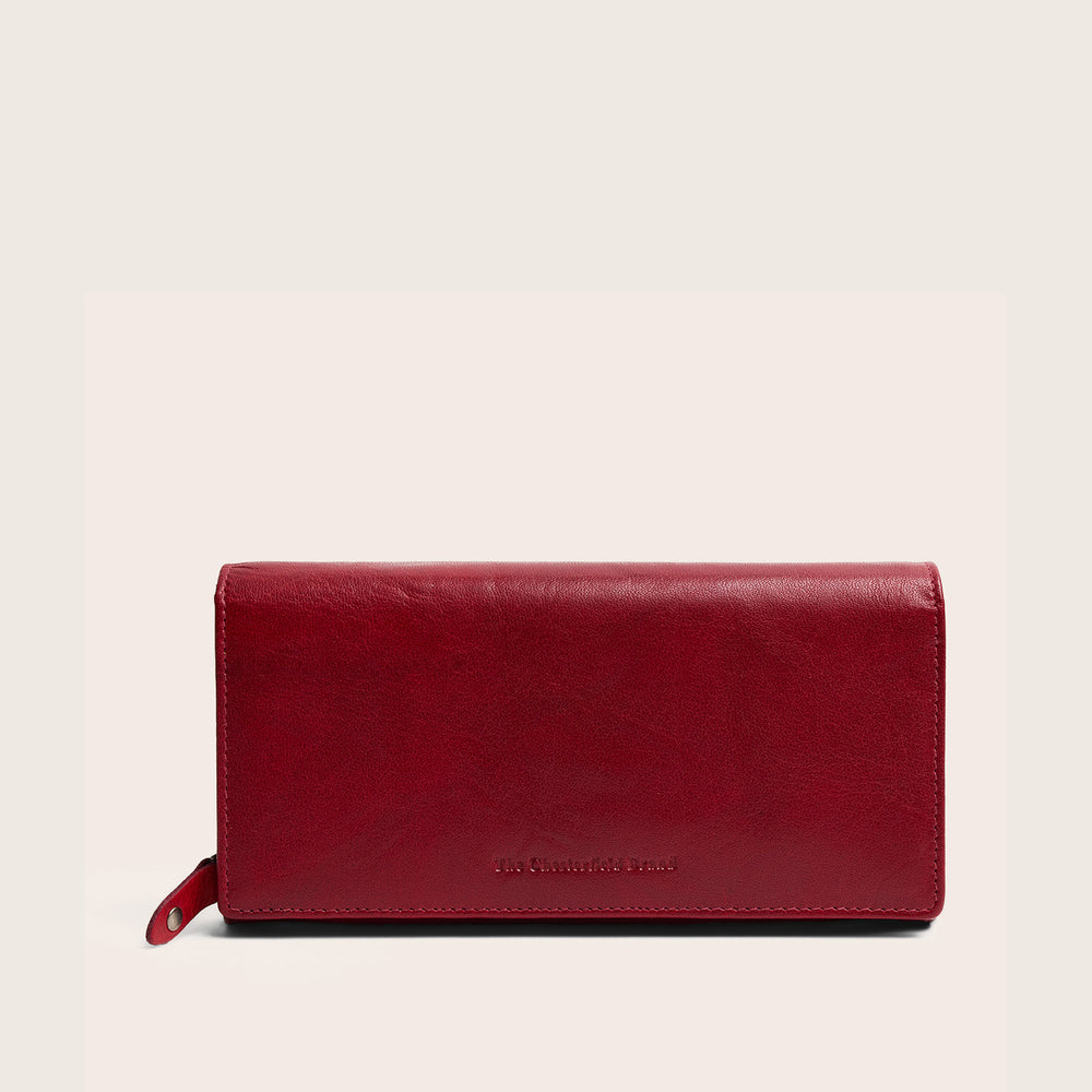 Portefeuille en Cuir Rouge Merritt