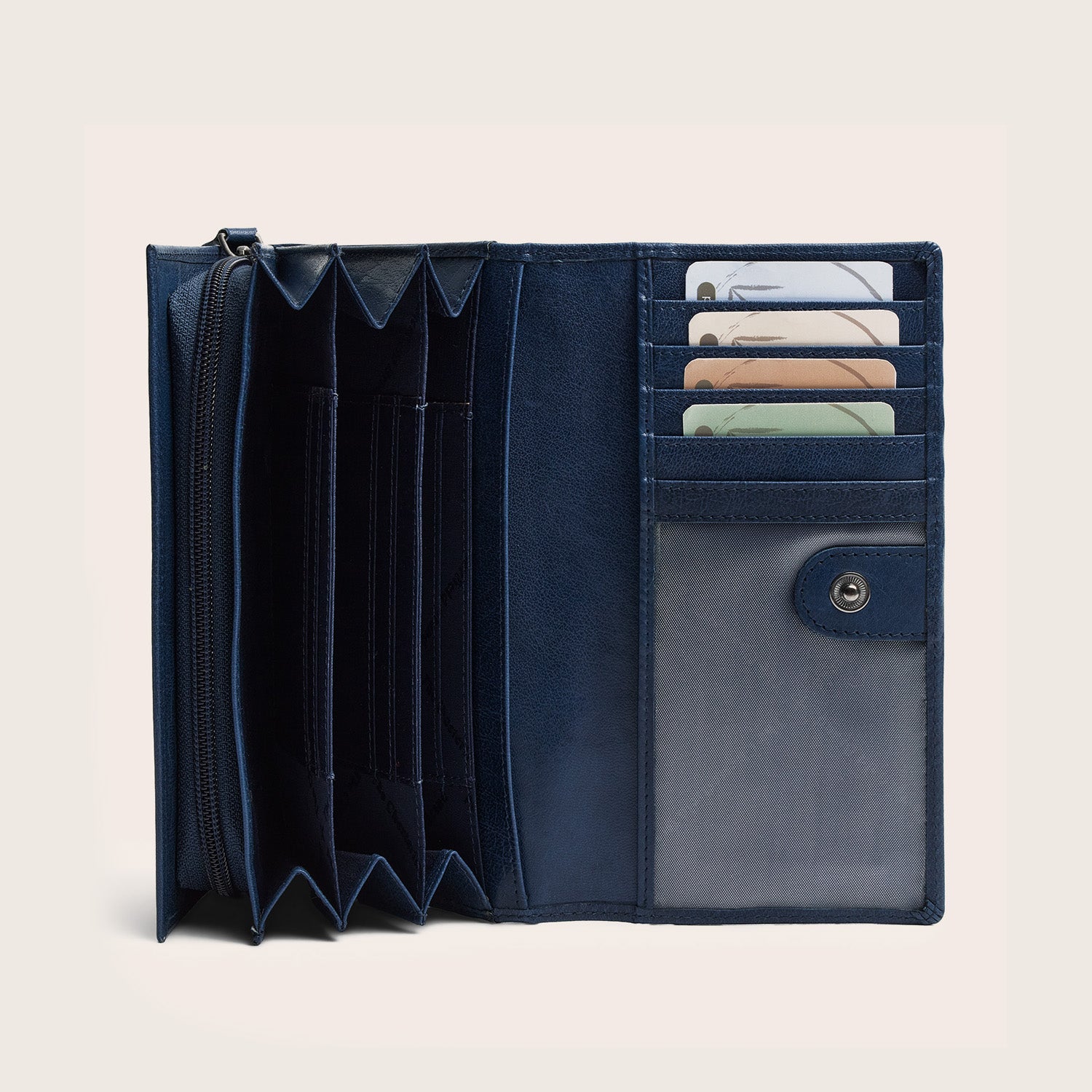 Leather Wallet Navy Merritt
