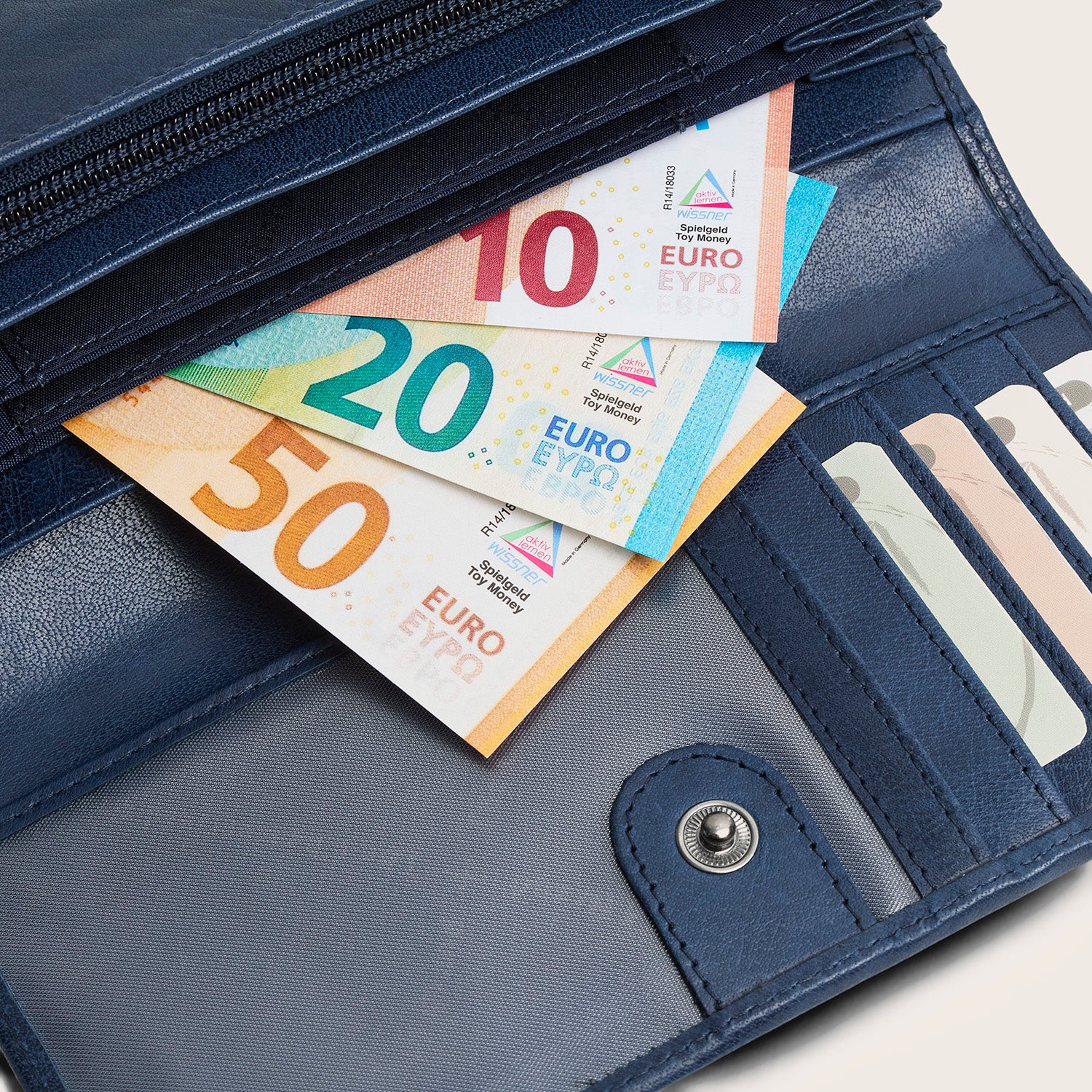 Leather Wallet Navy Merritt