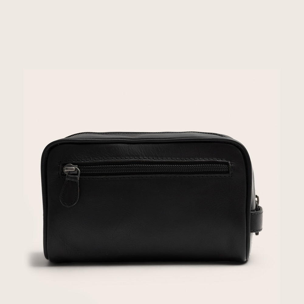 Trousse de Toilette en Cuir Noir Tavira