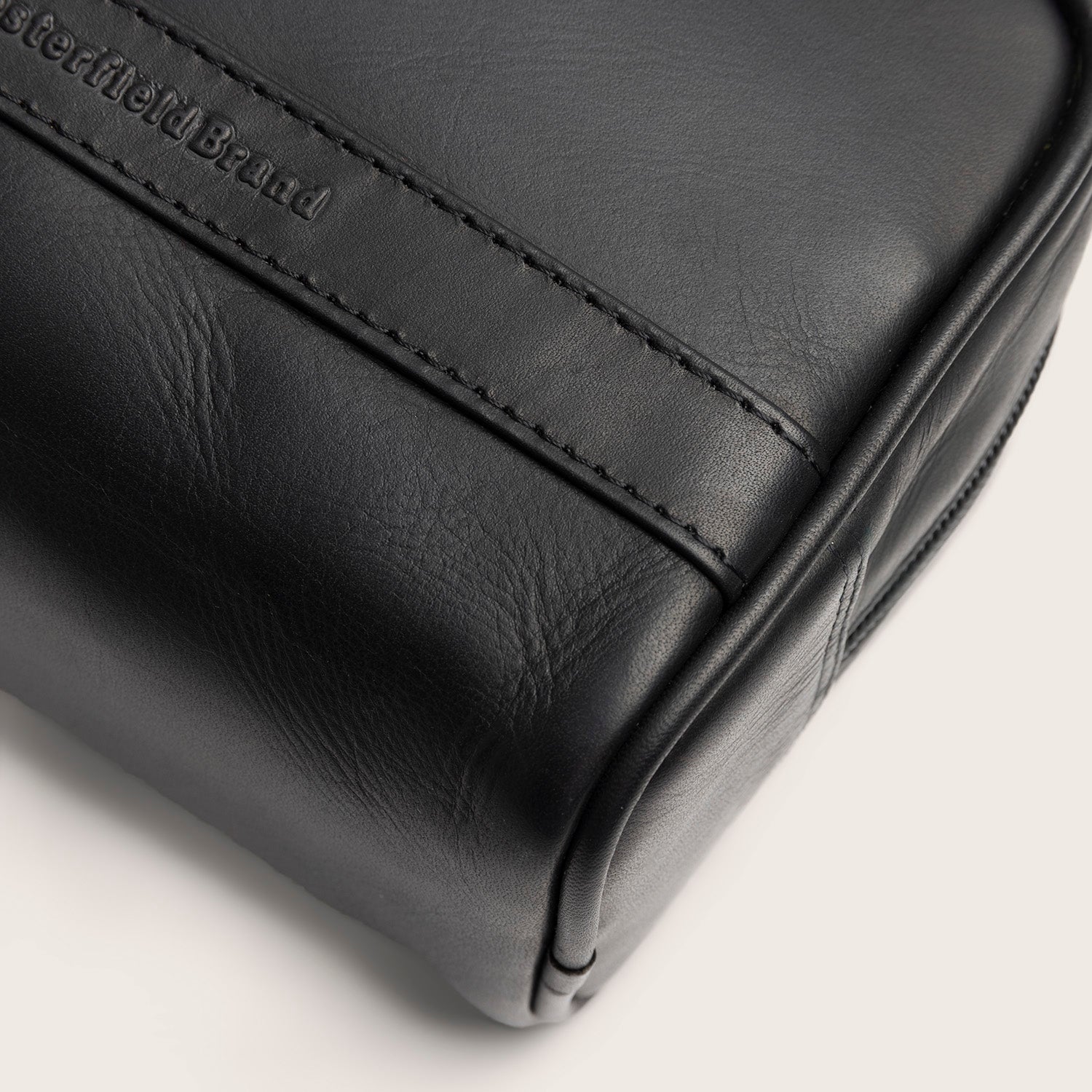 Leder Kulturtasche Schwarz Tavira