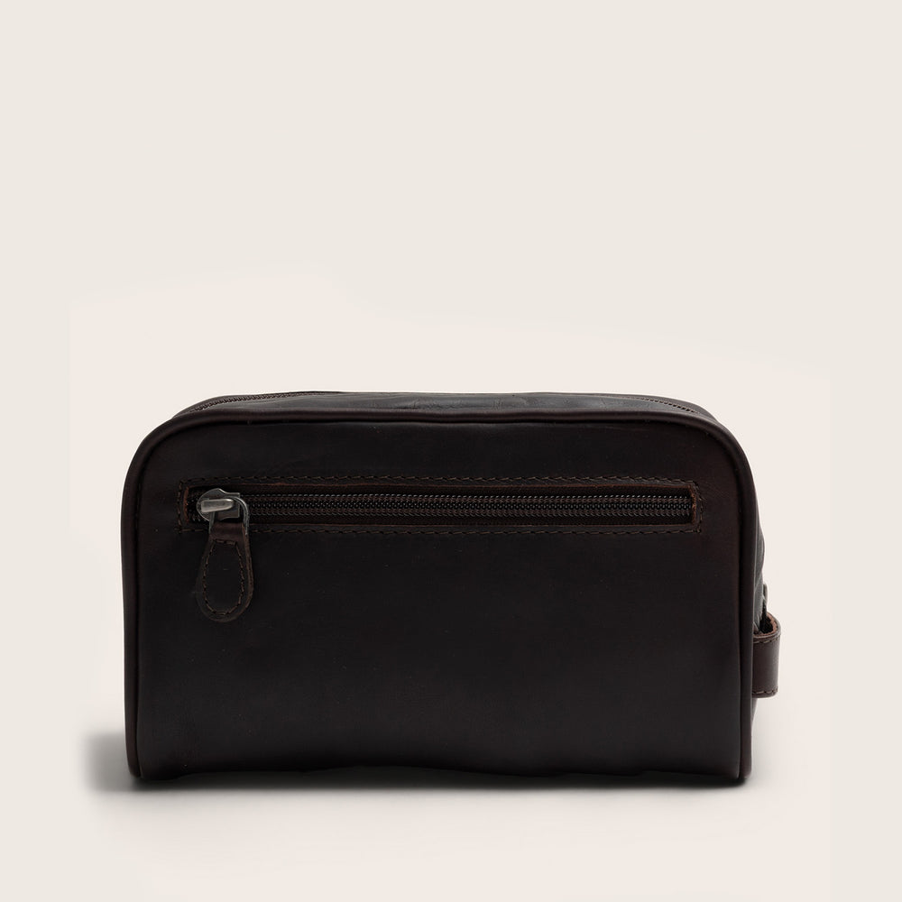 Trousse de Toilette en Cuir Marron Tavira