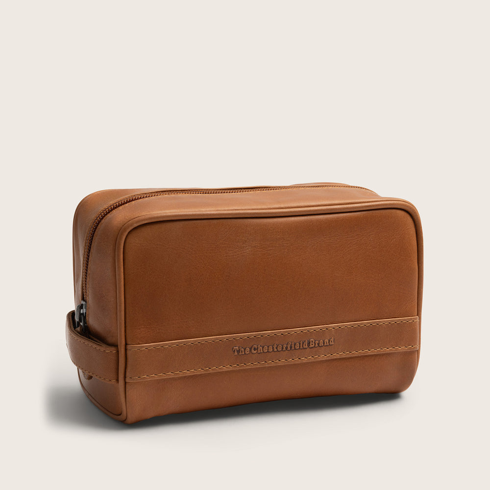 Trousse de Toilette en Cuir Cognac Tavira