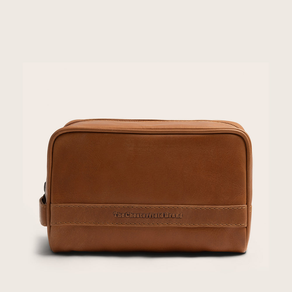 Trousse de Toilette en Cuir Cognac Tavira