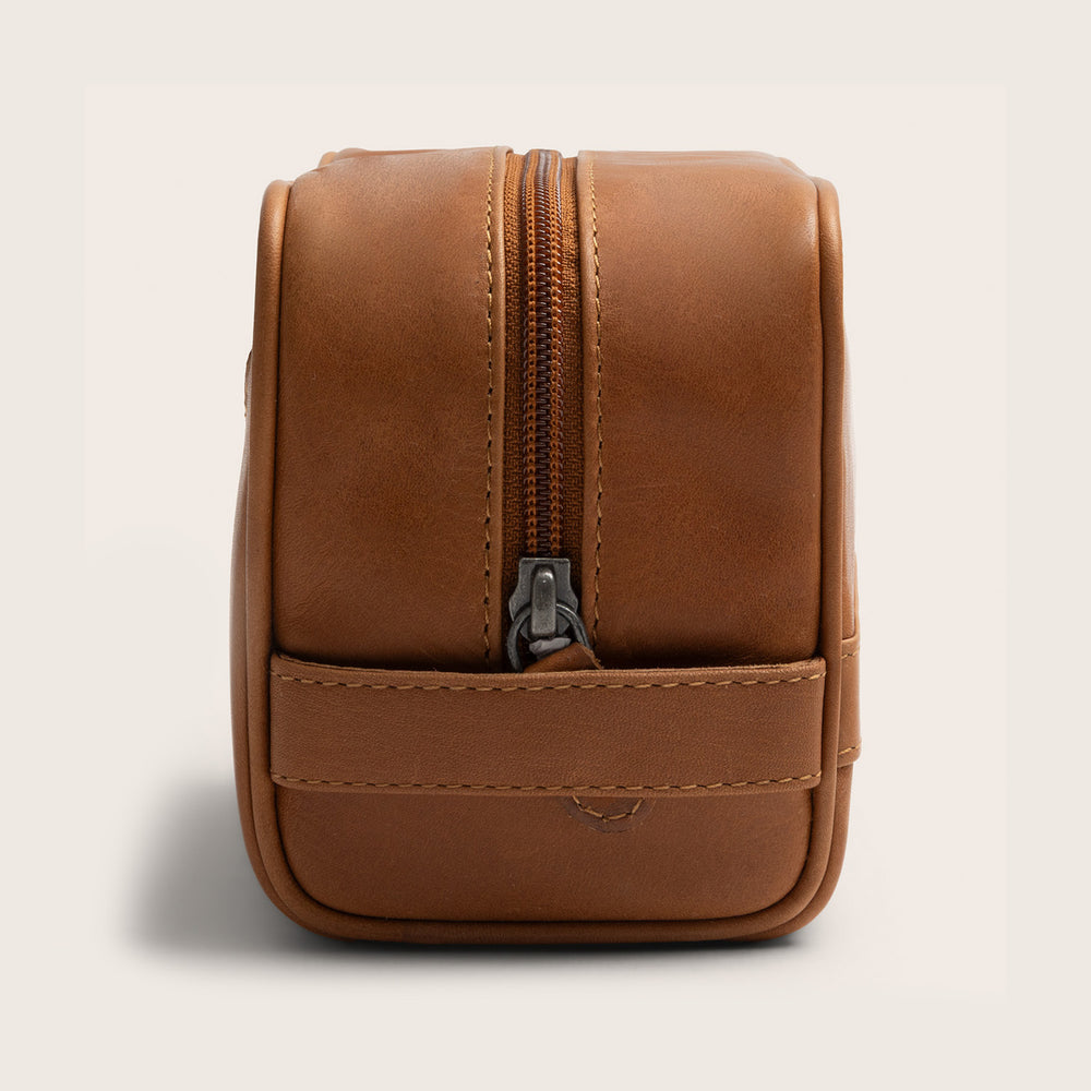 Trousse de Toilette en Cuir Cognac Tavira