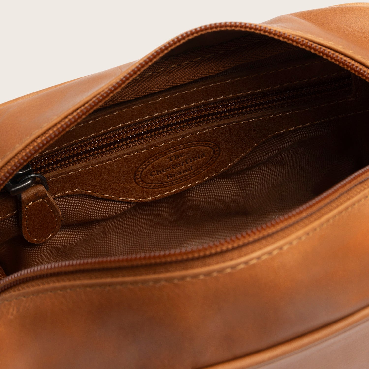 Leder Kulturtasche Cognac Tavira