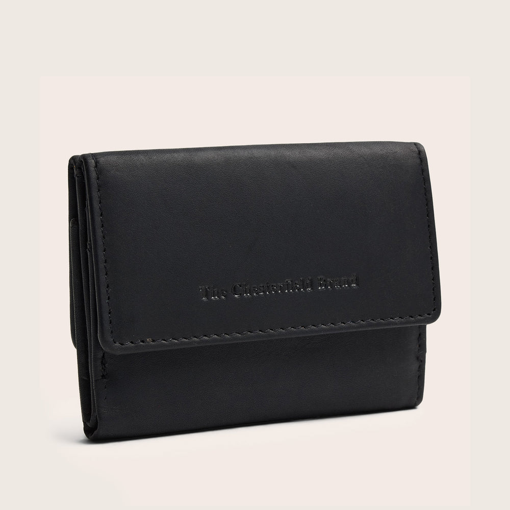 Portefeuille en Cuir Noir Avena